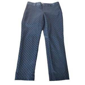 Banana Republic Hampton Checkered True Navy Pants Size 4 EUC